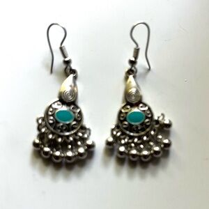 Silver and Turquoise Dangle Earrings